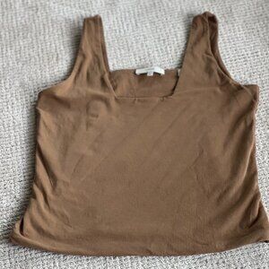 Vince Square Neck Tank, Camel, Size S